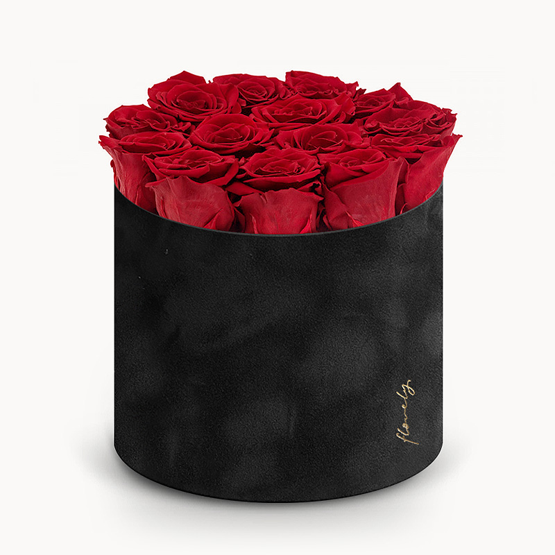 flower box czerwone wieczne róże