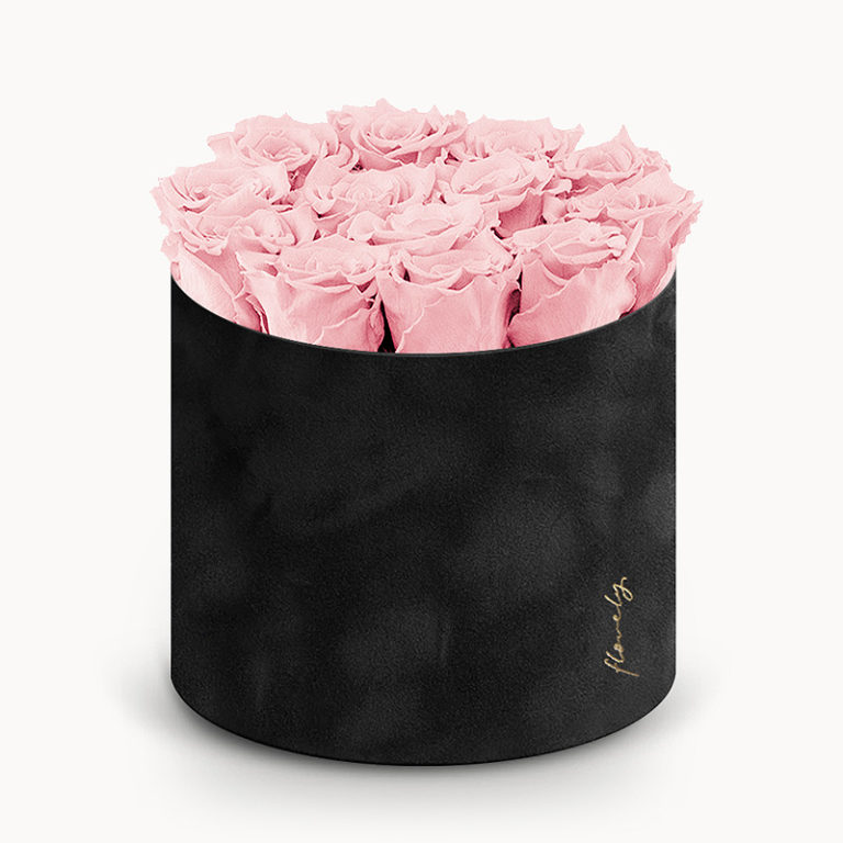 zamszowy flower box wieczne róże